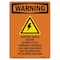 Signmission OSHA Warning Sign, 24" H, 18" W, Aluminum, Electric Shock Hazard, Portrait, 1824-V-13123 OS-WS-A-1824-V-13123 - alternate 1